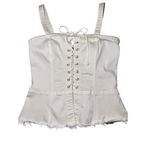 Reformation Lexi Corset Raw Edge Ivory Size 6 Top